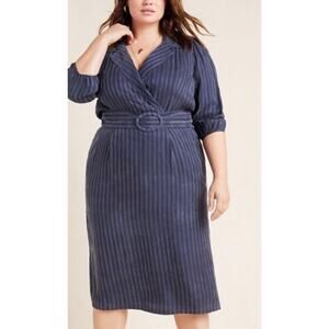 Anthropologie the odells blue Melina Midi Dress 2x